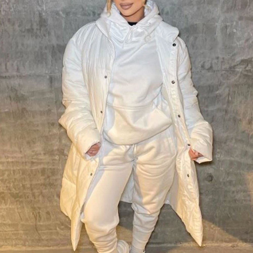 Her Long Puffer Jacket - White